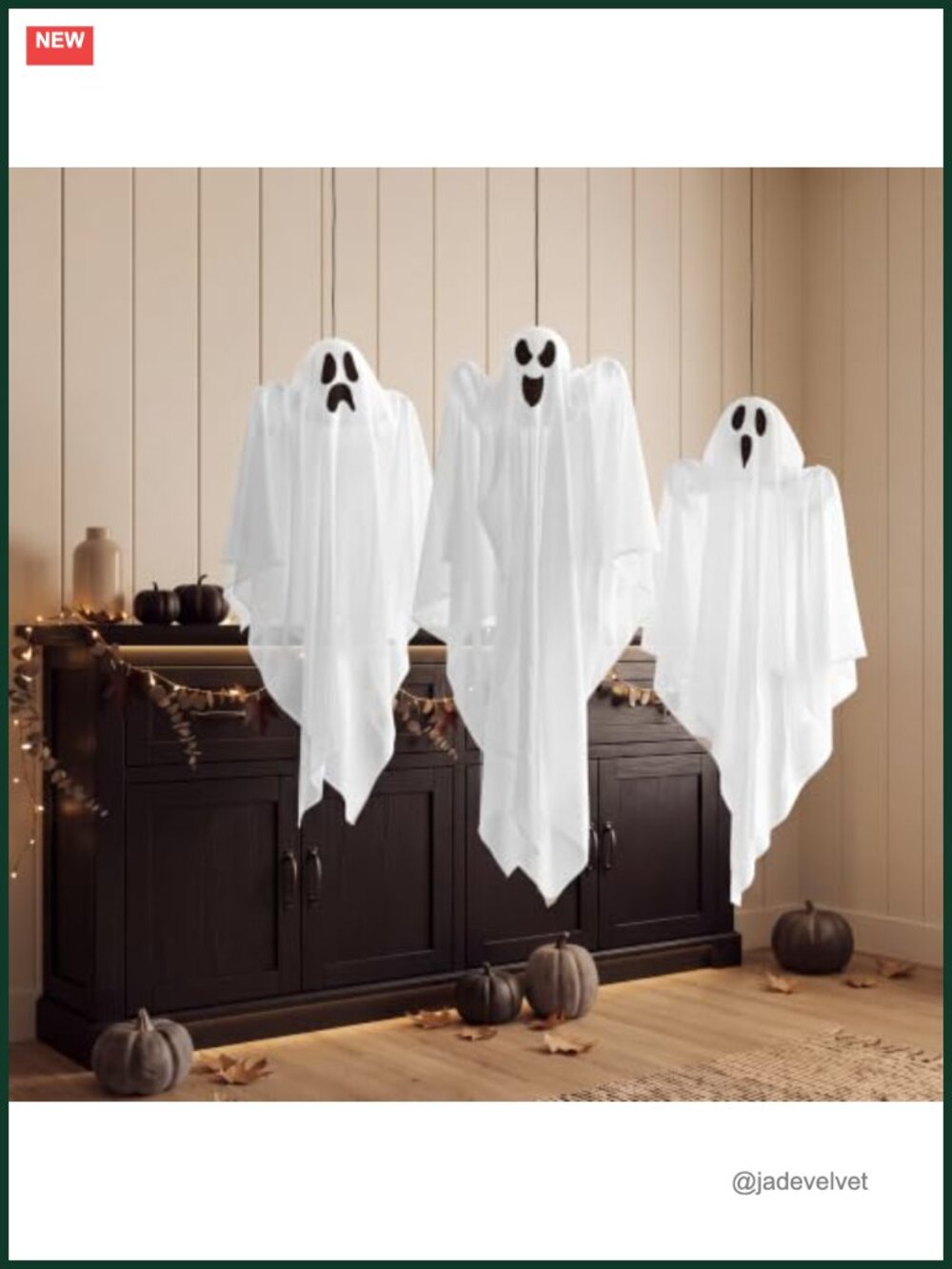 3 Pcs Hanging Ghosts Halloween Decorations 27.5" Flying Ghosts Outdoor